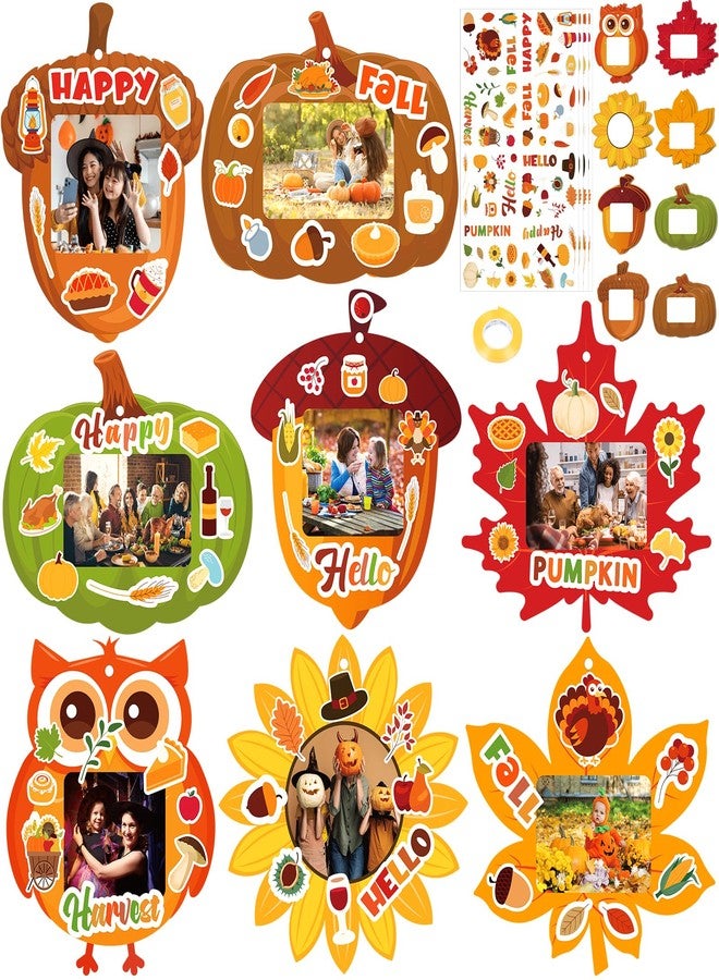 Eternity sky 48pcs Thanksgiving Crafts Bulk - Fall Pumpkin Picture Frame DIY Art Kit for Toddlers, Classroom Activities, Party Games, Gifts - Image 1